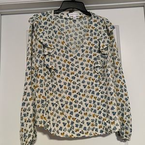 Popsugar Floral Ruffle Blouse